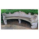 Large Curved Concrete Garden Bench 8 ft. Wide