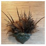 Very Nice Pottery Wall Sconce w/ Dry Plants