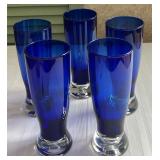 Krosno Cobalt Blue Air Bubble Goblets