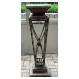Mainland-Smith Iron, Leather & Marble Plant Stand