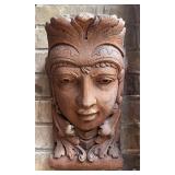 Pottery French Woman Wall Corbel 12"