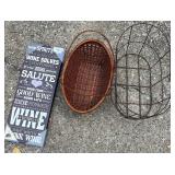 Metal & Wicker Baskets, Canvas Picture