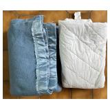 Blue Blanket & Twin Size Mattress Cover
