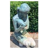 30" Vintage Bronze Nude Lady Water Feature