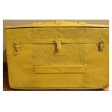 Nice Lined Light Yellow Painted Chest/Trunk