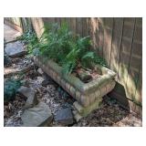 Rectangular 16" x 29" Concrete Planter w/Ferns