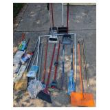 Huge Lot of Brooms, Mops, Dustpans, etc.