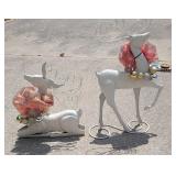2 Fancy Reindeer Holiday Sculptures