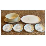 Teleflora Gravy Boat, Snack Plate, Cruise Coasters