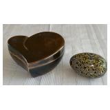 Heart Trinket Box & Plaster Floral Egg