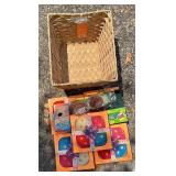 Kitchen Sponges & Wicker Basket