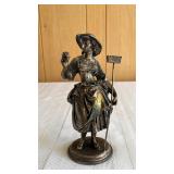 Antique French Lady With Broom