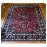 Gorgeous Large Navy & Burgundy Area Rug