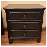 Black Wooden 3-Drawer Nightstand