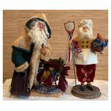 2 Nice Santa Figurine Christmas Decorations