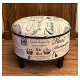 "Paris" Themed Upholstered Ottoman/Stool