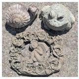 3 Pieces of Garden Decor: 6" Frog, 4" Snail, etc.