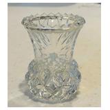 Vintage "Diamond & Fan" Glass Toothpick Holder