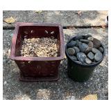 Square Ceramic Pit w/Rocks