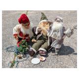 3 Festive 18" Santas & Lights
