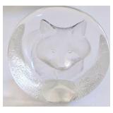 Signed Mats Janasson Crystal Raccoon Paperweight