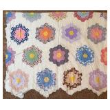 Gorgeous Unfinished Hand Stitched Quilt Topper
