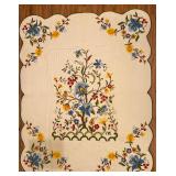 Pretty Floral Hand Stitched Quilt