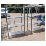2 Rolling Shelves: 36"W x 61"H x 18"D