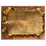 Nice Gold Toned "S" Monogram Serving Tray