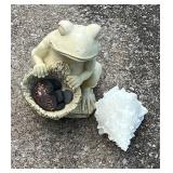 Resin Frog and Large Seashell