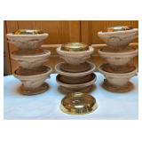 9 Terracotta & 4 Brass Candle Holders