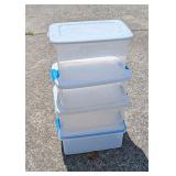 4 Plastic Storage Containers