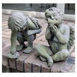 Two 14"  Cherub Statues