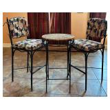 Awesome Wrought Iron & Wicker Bistro Set