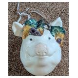 8" Porcelain Pig Wall Decor