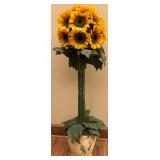 Nice Faux Sunflowers In Pot Home Decor