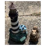 Plaster Outdoors Lighthouse & Squirrel