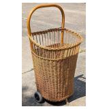 Vintage 38" Wicker Shopping Trolley