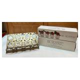 Brass Guest Book Stand & Glass Placecard Holders