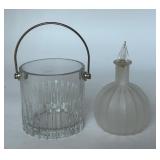 Baccarat Crystal Bucket & Glass Jar w/ Stopper