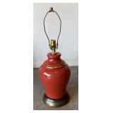 Oxblood Red Glazed Ginger Jar Body Lamp