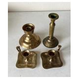 4 Brass Candleholders