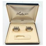 Vintage 2-Tone Swank Cufflinks in Original Box