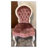 Victorian Style Side Chair w/Pink Velvet