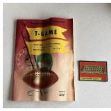 1954 T-Game Football Flyer & Football Card