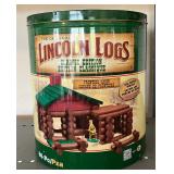 Vintage Lincoln Logs Tin & Pieces
