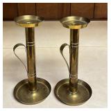 vintage Tommi Parzinger brass tall candlesticks