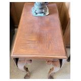 Vintage Drop Leaf Side Table w/Claw Feet
