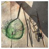 Fishing net, reel, trout line
