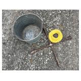 Bucket, Rope, Tire Iron